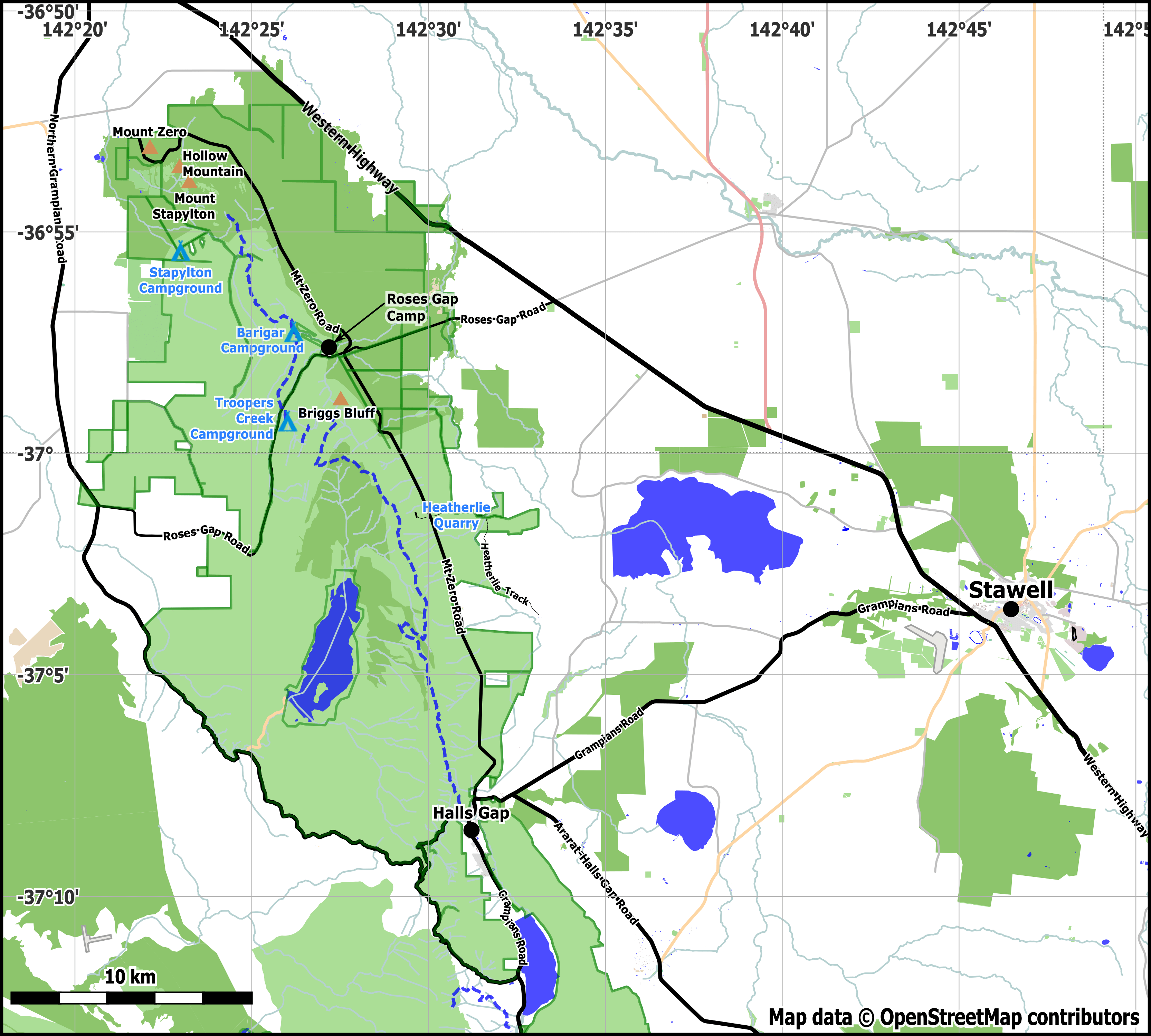 Map of the Northern Grampians