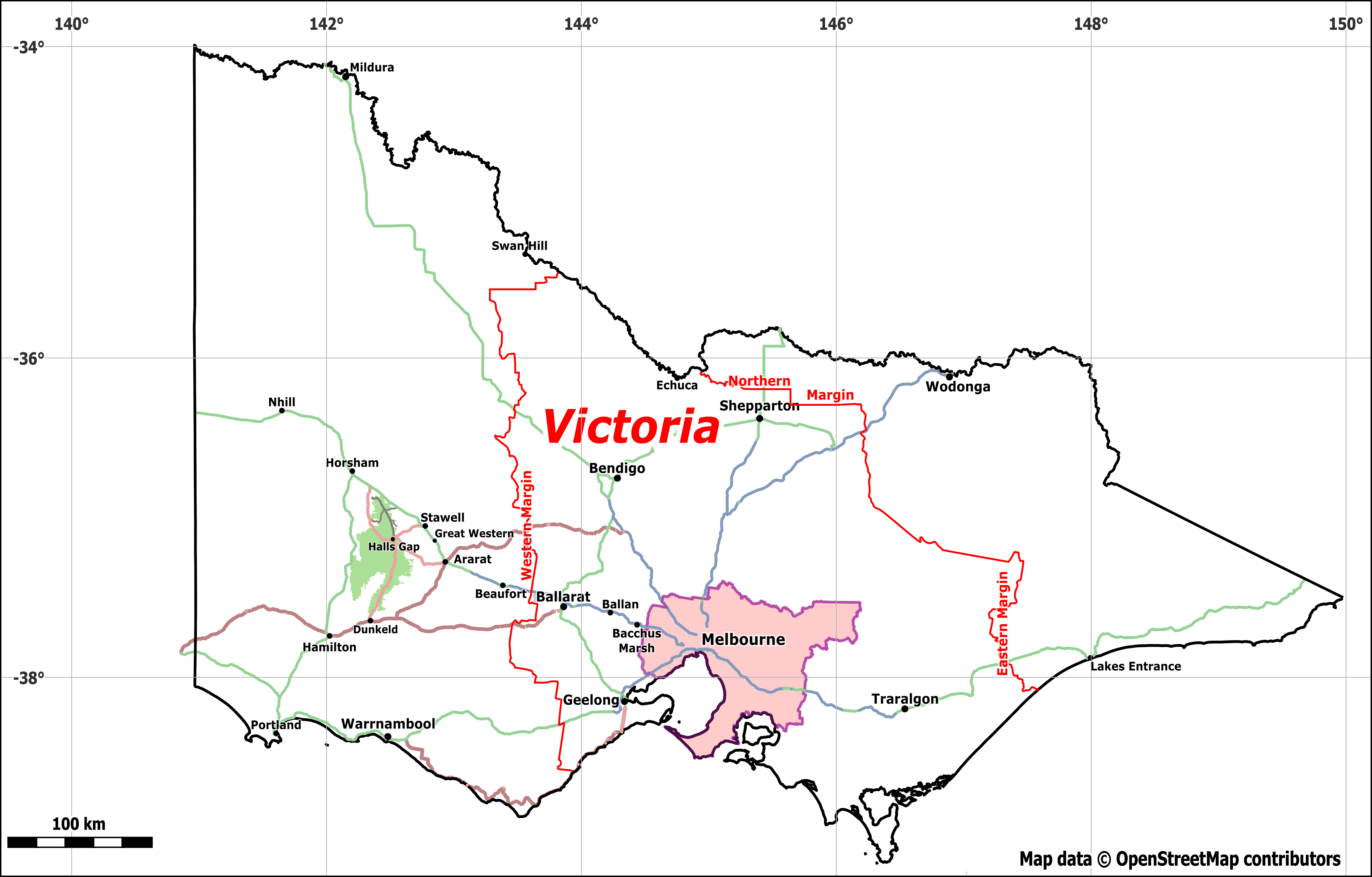 Map of Victoria